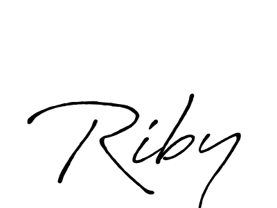 How to make Riby name signature. Use Antro_Vectra_Bolder style for creating short signs online. This is the latest handwritten sign. Riby signature style 7 images and pictures png