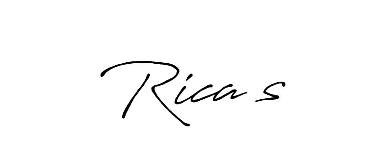 Create a beautiful signature design for name Rica‘s. With this signature (Antro_Vectra_Bolder) fonts, you can make a handwritten signature for free. Rica‘s signature style 7 images and pictures png