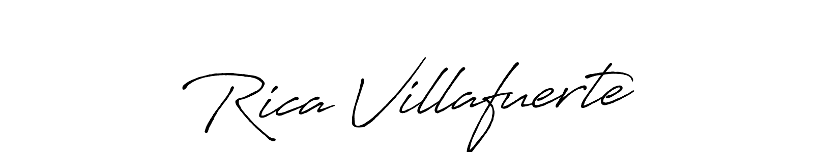Design your own signature with our free online signature maker. With this signature software, you can create a handwritten (Antro_Vectra_Bolder) signature for name Rica Villafuerte. Rica Villafuerte signature style 7 images and pictures png