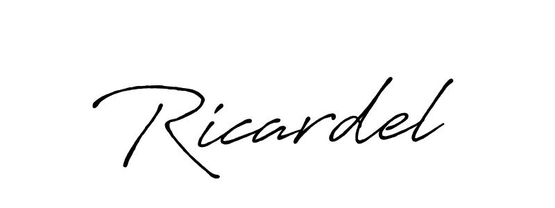 Ricardel stylish signature style. Best Handwritten Sign (Antro_Vectra_Bolder) for my name. Handwritten Signature Collection Ideas for my name Ricardel. Ricardel signature style 7 images and pictures png