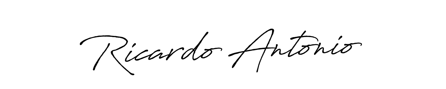 Use a signature maker to create a handwritten signature online. With this signature software, you can design (Antro_Vectra_Bolder) your own signature for name Ricardo Antonio. Ricardo Antonio signature style 7 images and pictures png