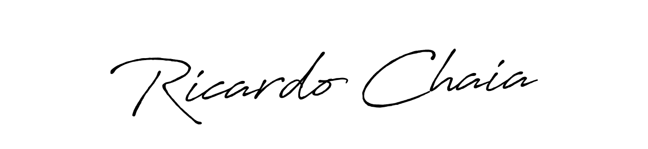 The best way (Antro_Vectra_Bolder) to make a short signature is to pick only two or three words in your name. The name Ricardo Chaia include a total of six letters. For converting this name. Ricardo Chaia signature style 7 images and pictures png