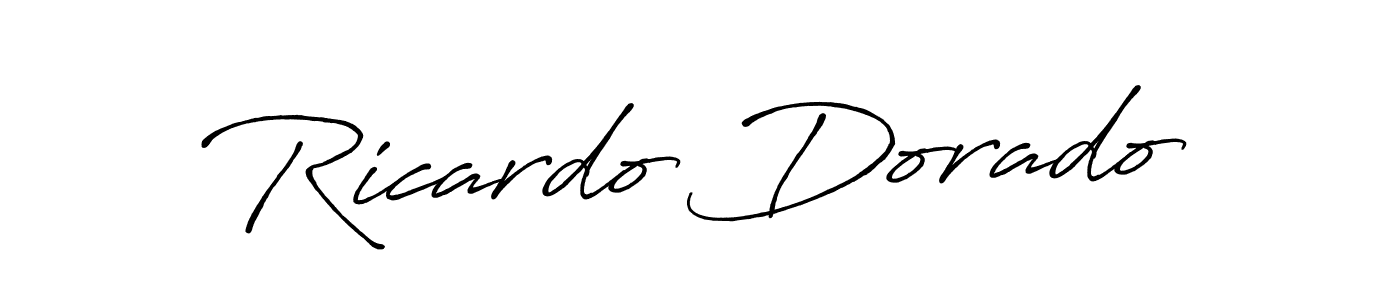 Make a beautiful signature design for name Ricardo Dorado. With this signature (Antro_Vectra_Bolder) style, you can create a handwritten signature for free. Ricardo Dorado signature style 7 images and pictures png