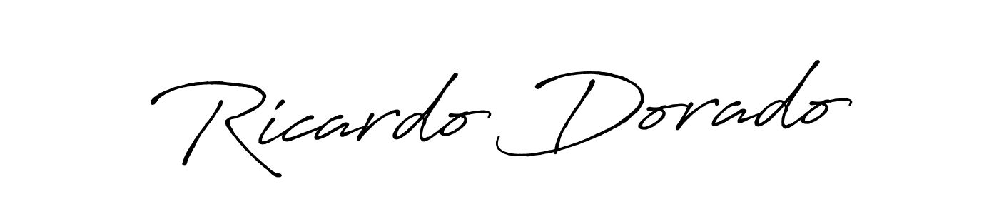 Make a beautiful signature design for name Ricardo Dorado. With this signature (Antro_Vectra_Bolder) style, you can create a handwritten signature for free. Ricardo Dorado signature style 7 images and pictures png