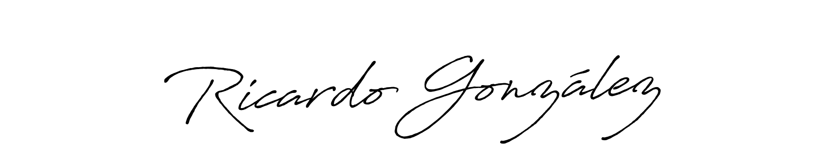 Also You can easily find your signature by using the search form. We will create Ricardo González name handwritten signature images for you free of cost using Antro_Vectra_Bolder sign style. Ricardo González signature style 7 images and pictures png