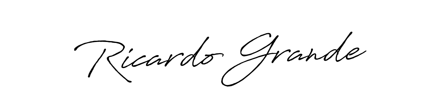 Similarly Antro_Vectra_Bolder is the best handwritten signature design. Signature creator online .You can use it as an online autograph creator for name Ricardo Grande. Ricardo Grande signature style 7 images and pictures png