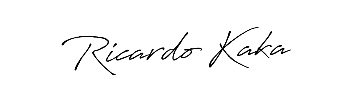 Create a beautiful signature design for name Ricardo Kaka. With this signature (Antro_Vectra_Bolder) fonts, you can make a handwritten signature for free. Ricardo Kaka signature style 7 images and pictures png
