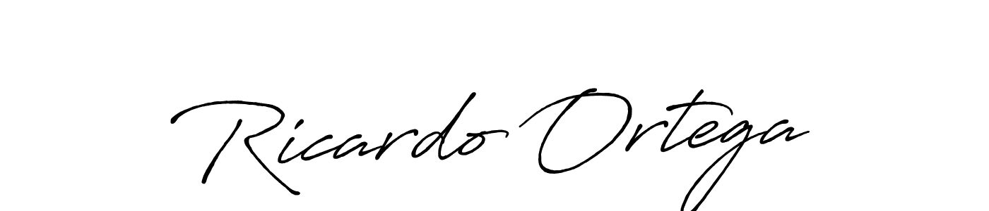 Ricardo Ortega stylish signature style. Best Handwritten Sign (Antro_Vectra_Bolder) for my name. Handwritten Signature Collection Ideas for my name Ricardo Ortega. Ricardo Ortega signature style 7 images and pictures png