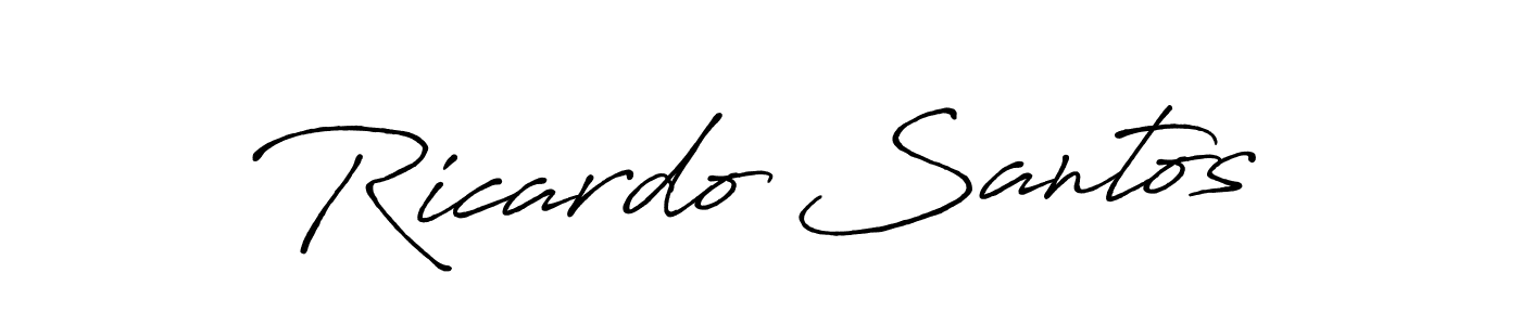 You should practise on your own different ways (Antro_Vectra_Bolder) to write your name (Ricardo Santos) in signature. don't let someone else do it for you. Ricardo Santos signature style 7 images and pictures png