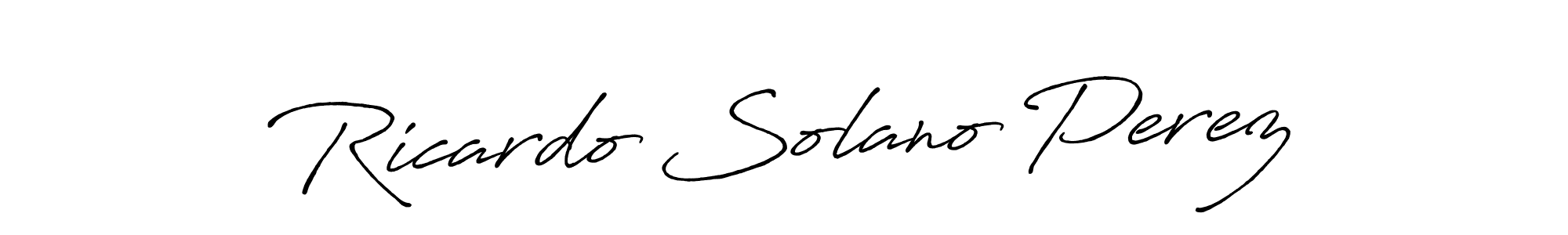 Create a beautiful signature design for name Ricardo Solano Perez. With this signature (Antro_Vectra_Bolder) fonts, you can make a handwritten signature for free. Ricardo Solano Perez signature style 7 images and pictures png