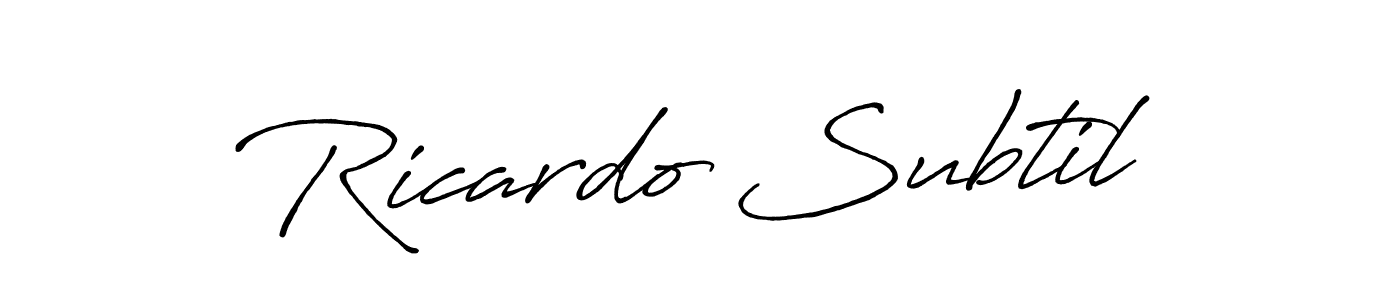 Make a beautiful signature design for name Ricardo Subtil. Use this online signature maker to create a handwritten signature for free. Ricardo Subtil signature style 7 images and pictures png