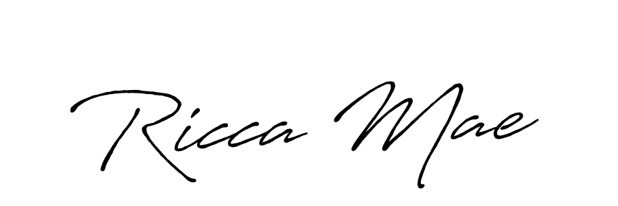 Design your own signature with our free online signature maker. With this signature software, you can create a handwritten (Antro_Vectra_Bolder) signature for name Ricca Mae. Ricca Mae signature style 7 images and pictures png