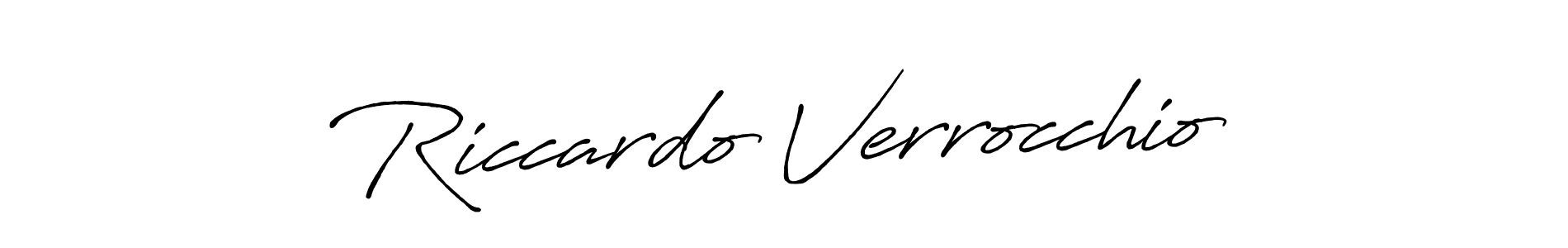 Make a short Riccardo Verrocchio signature style. Manage your documents anywhere anytime using Antro_Vectra_Bolder. Create and add eSignatures, submit forms, share and send files easily. Riccardo Verrocchio signature style 7 images and pictures png