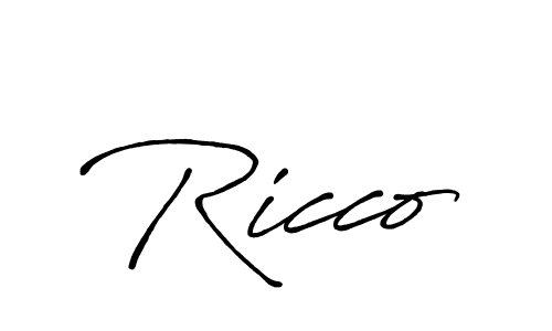 Use a signature maker to create a handwritten signature online. With this signature software, you can design (Antro_Vectra_Bolder) your own signature for name Ricco. Ricco signature style 7 images and pictures png