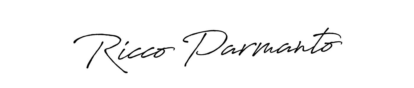 It looks lik you need a new signature style for name Ricco Parmanto. Design unique handwritten (Antro_Vectra_Bolder) signature with our free signature maker in just a few clicks. Ricco Parmanto signature style 7 images and pictures png