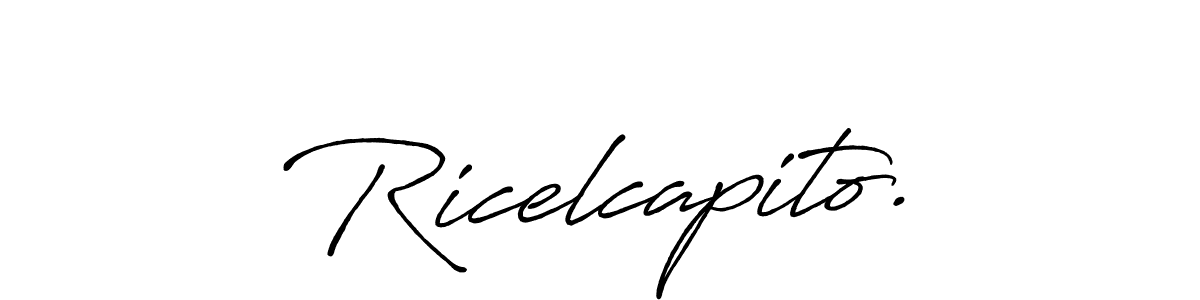 Also You can easily find your signature by using the search form. We will create Ricelcapito. name handwritten signature images for you free of cost using Antro_Vectra_Bolder sign style. Ricelcapito. signature style 7 images and pictures png