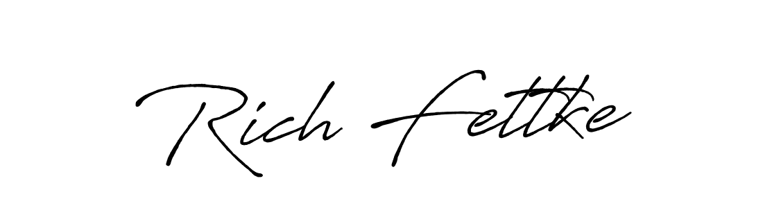 How to make Rich Fettke name signature. Use Antro_Vectra_Bolder style for creating short signs online. This is the latest handwritten sign. Rich Fettke signature style 7 images and pictures png