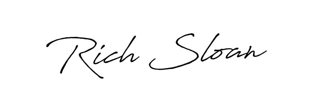Create a beautiful signature design for name Rich Sloan. With this signature (Antro_Vectra_Bolder) fonts, you can make a handwritten signature for free. Rich Sloan signature style 7 images and pictures png