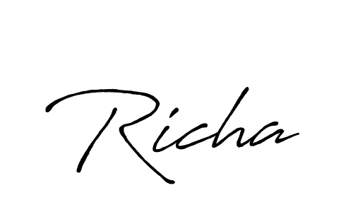 You should practise on your own different ways (Antro_Vectra_Bolder) to write your name (Richa) in signature. don't let someone else do it for you. Richa signature style 7 images and pictures png