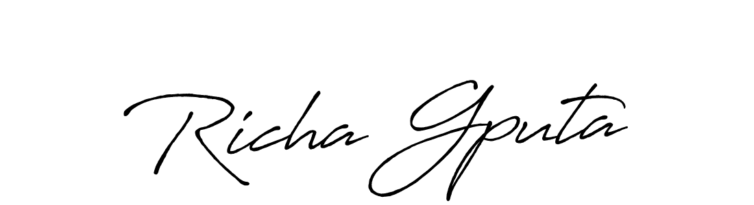 Make a beautiful signature design for name Richa Gputa. Use this online signature maker to create a handwritten signature for free. Richa Gputa signature style 7 images and pictures png