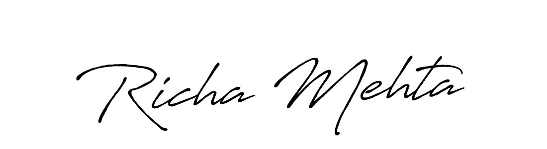 Also You can easily find your signature by using the search form. We will create Richa Mehta name handwritten signature images for you free of cost using Antro_Vectra_Bolder sign style. Richa Mehta signature style 7 images and pictures png