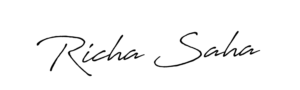 How to make Richa Saha signature? Antro_Vectra_Bolder is a professional autograph style. Create handwritten signature for Richa Saha name. Richa Saha signature style 7 images and pictures png