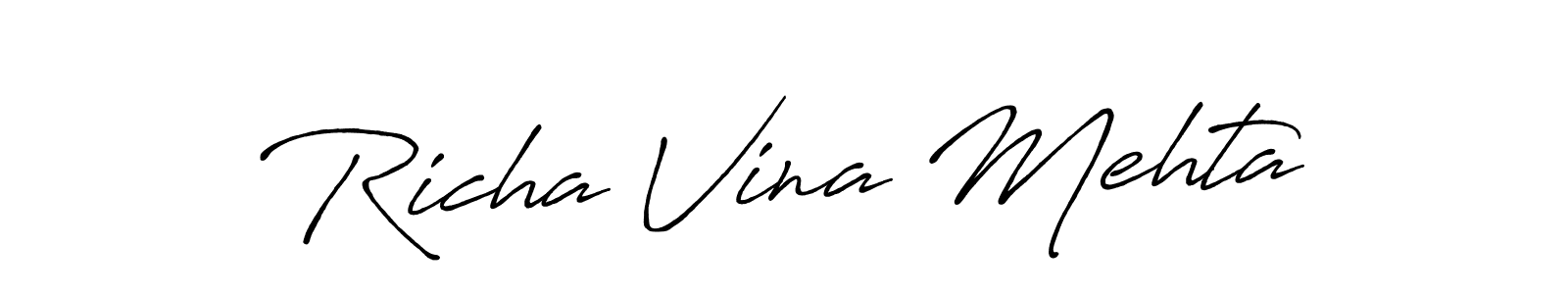 if you are searching for the best signature style for your name Richa Vina Mehta. so please give up your signature search. here we have designed multiple signature styles  using Antro_Vectra_Bolder. Richa Vina Mehta signature style 7 images and pictures png