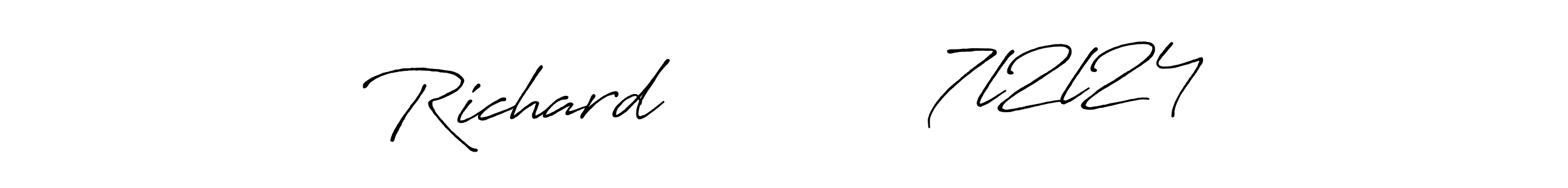 How to make Richard            7l2l24 name signature. Use Antro_Vectra_Bolder style for creating short signs online. This is the latest handwritten sign. Richard            7l2l24 signature style 7 images and pictures png
