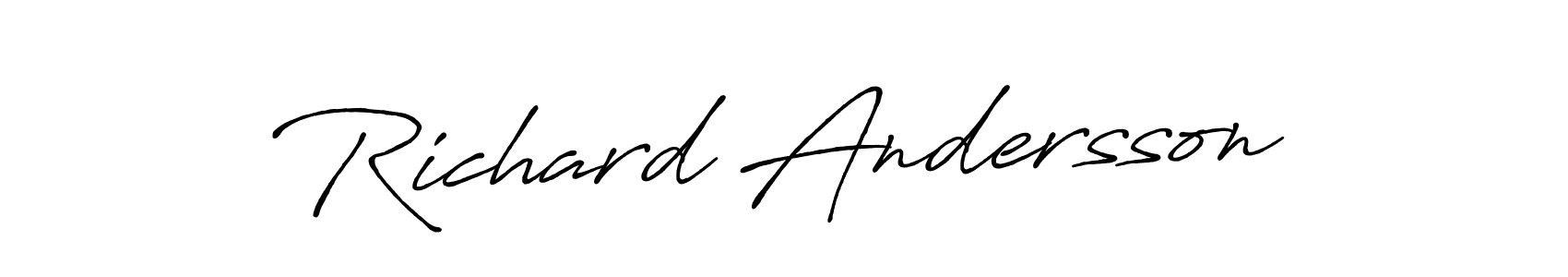 How to make Richard Andersson name signature. Use Antro_Vectra_Bolder style for creating short signs online. This is the latest handwritten sign. Richard Andersson signature style 7 images and pictures png
