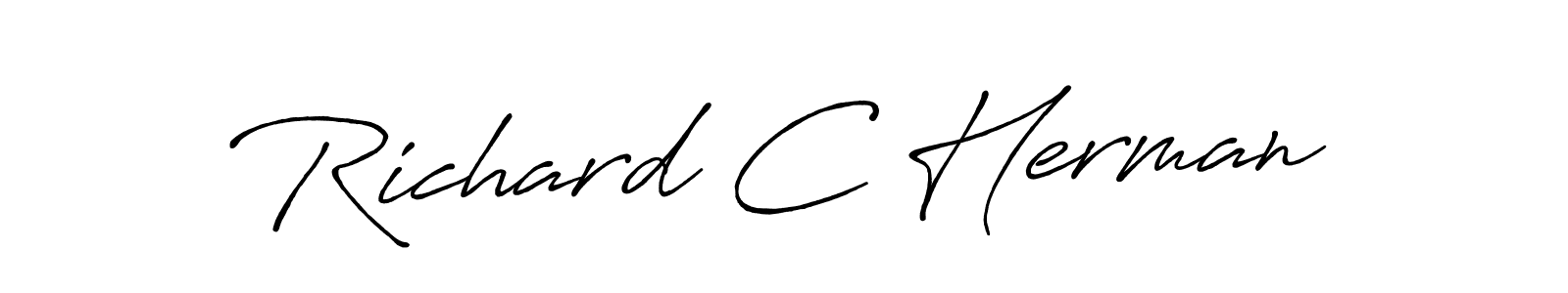 Make a beautiful signature design for name Richard C Herman. With this signature (Antro_Vectra_Bolder) style, you can create a handwritten signature for free. Richard C Herman signature style 7 images and pictures png