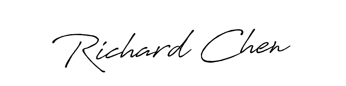 The best way (Antro_Vectra_Bolder) to make a short signature is to pick only two or three words in your name. The name Richard Chen include a total of six letters. For converting this name. Richard Chen signature style 7 images and pictures png