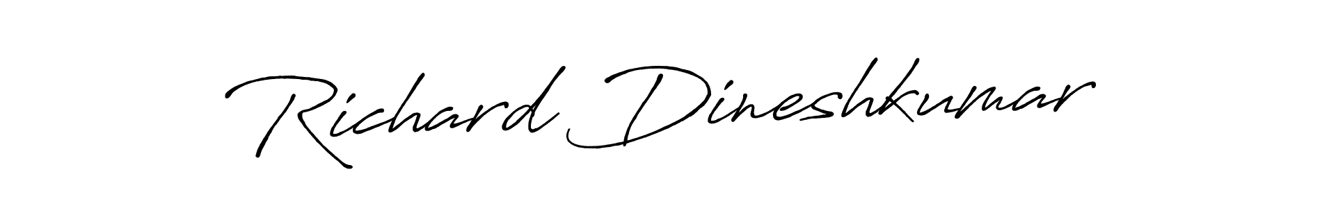 The best way (Antro_Vectra_Bolder) to make a short signature is to pick only two or three words in your name. The name Richard Dineshkumar include a total of six letters. For converting this name. Richard Dineshkumar signature style 7 images and pictures png
