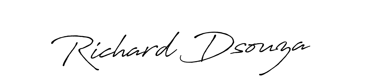 Make a beautiful signature design for name Richard Dsouza. With this signature (Antro_Vectra_Bolder) style, you can create a handwritten signature for free. Richard Dsouza signature style 7 images and pictures png