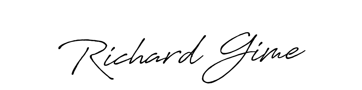 The best way (Antro_Vectra_Bolder) to make a short signature is to pick only two or three words in your name. The name Richard Gime include a total of six letters. For converting this name. Richard Gime signature style 7 images and pictures png