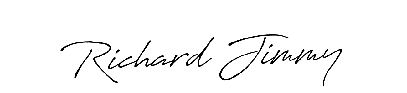 Use a signature maker to create a handwritten signature online. With this signature software, you can design (Antro_Vectra_Bolder) your own signature for name Richard Jimmy. Richard Jimmy signature style 7 images and pictures png