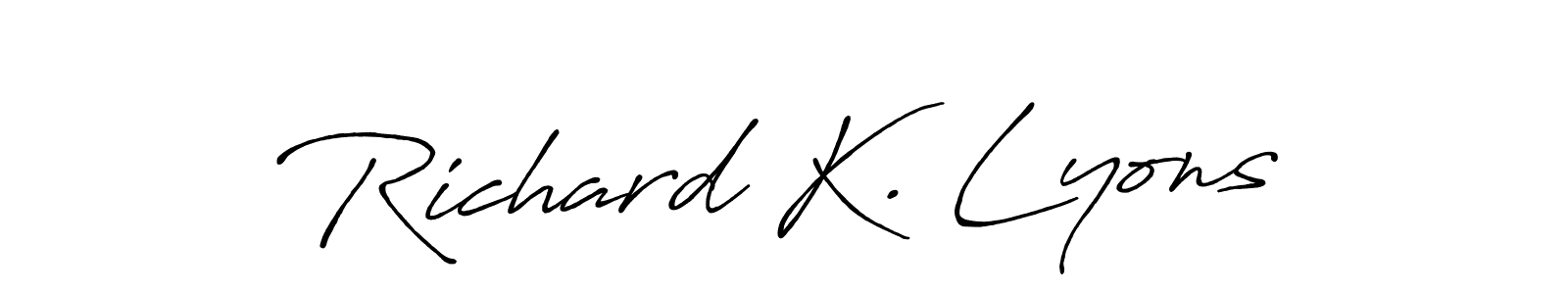 if you are searching for the best signature style for your name Richard K. Lyons. so please give up your signature search. here we have designed multiple signature styles  using Antro_Vectra_Bolder. Richard K. Lyons signature style 7 images and pictures png