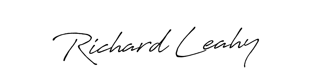 Make a beautiful signature design for name Richard Leahy. With this signature (Antro_Vectra_Bolder) style, you can create a handwritten signature for free. Richard Leahy signature style 7 images and pictures png
