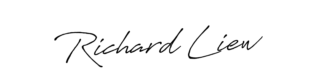 Antro_Vectra_Bolder is a professional signature style that is perfect for those who want to add a touch of class to their signature. It is also a great choice for those who want to make their signature more unique. Get Richard Liew name to fancy signature for free. Richard Liew signature style 7 images and pictures png