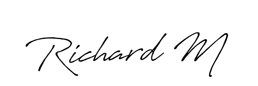 Use a signature maker to create a handwritten signature online. With this signature software, you can design (Antro_Vectra_Bolder) your own signature for name Richard M. Richard M signature style 7 images and pictures png