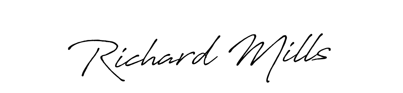 The best way (Antro_Vectra_Bolder) to make a short signature is to pick only two or three words in your name. The name Richard Mills include a total of six letters. For converting this name. Richard Mills signature style 7 images and pictures png