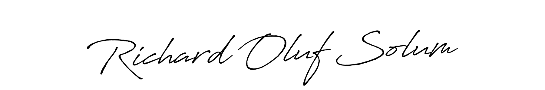 The best way (Antro_Vectra_Bolder) to make a short signature is to pick only two or three words in your name. The name Richard Oluf Solum include a total of six letters. For converting this name. Richard Oluf Solum signature style 7 images and pictures png
