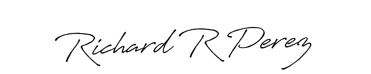 Also You can easily find your signature by using the search form. We will create Richard R Perez name handwritten signature images for you free of cost using Antro_Vectra_Bolder sign style. Richard R Perez signature style 7 images and pictures png