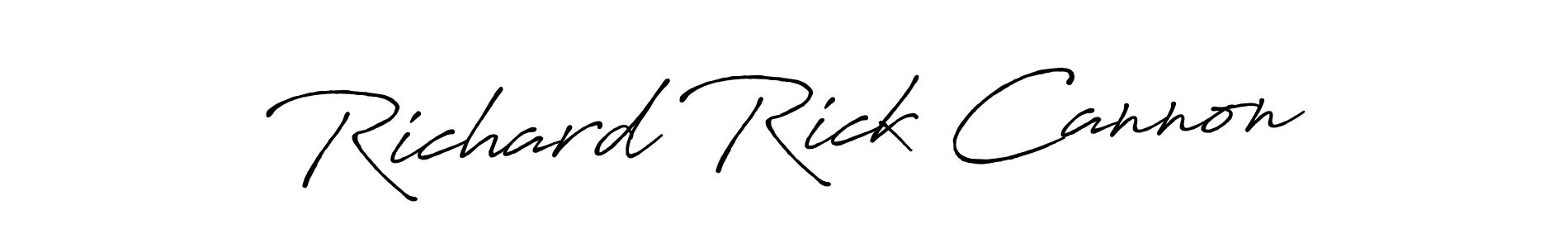 How to make Richard Rick Cannon name signature. Use Antro_Vectra_Bolder style for creating short signs online. This is the latest handwritten sign. Richard Rick Cannon signature style 7 images and pictures png