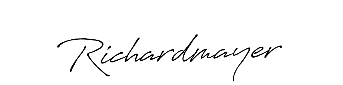 How to make Richardmayer name signature. Use Antro_Vectra_Bolder style for creating short signs online. This is the latest handwritten sign. Richardmayer signature style 7 images and pictures png