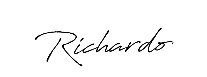 It looks lik you need a new signature style for name Richardo. Design unique handwritten (Antro_Vectra_Bolder) signature with our free signature maker in just a few clicks. Richardo signature style 7 images and pictures png