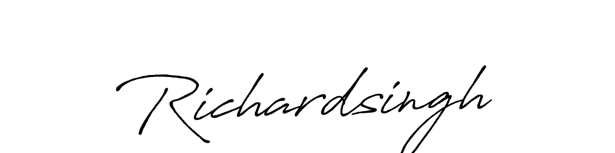 You should practise on your own different ways (Antro_Vectra_Bolder) to write your name (Richardsingh) in signature. don't let someone else do it for you. Richardsingh signature style 7 images and pictures png