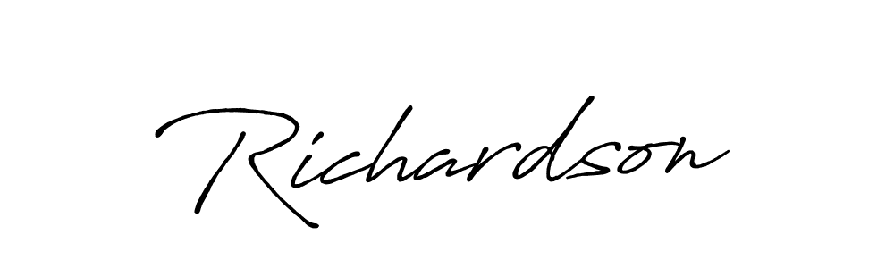 Make a beautiful signature design for name Richardson. With this signature (Antro_Vectra_Bolder) style, you can create a handwritten signature for free. Richardson signature style 7 images and pictures png