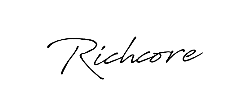 Create a beautiful signature design for name Richcore. With this signature (Antro_Vectra_Bolder) fonts, you can make a handwritten signature for free. Richcore signature style 7 images and pictures png
