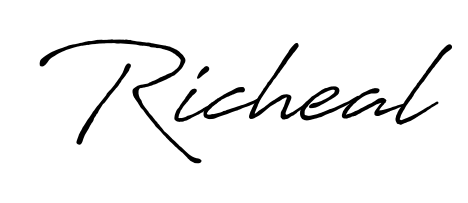 Create your official email sign-off with Richeal name in Antro_Vectra_Bolder style. Crisp, clean, and perfectly legible across all screens. Richeal signature style 7 images and pictures png