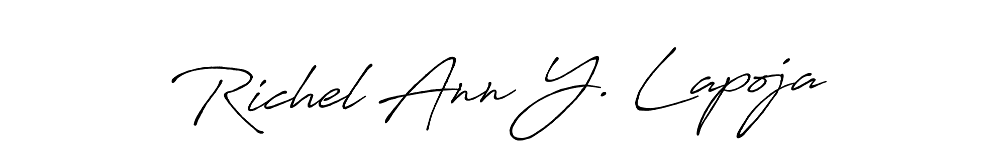 It looks lik you need a new signature style for name Richel Ann Y. Lapoja. Design unique handwritten (Antro_Vectra_Bolder) signature with our free signature maker in just a few clicks. Richel Ann Y. Lapoja signature style 7 images and pictures png